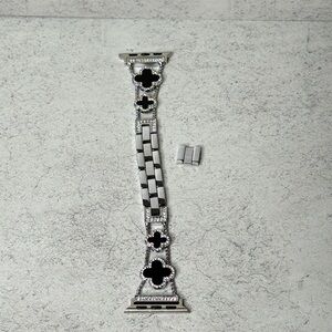 Silver and Black Watch Band